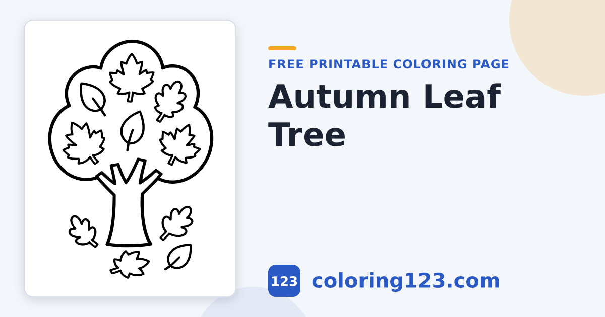 Autumn Tree Coloring Page | Coloring123 · Coloring123