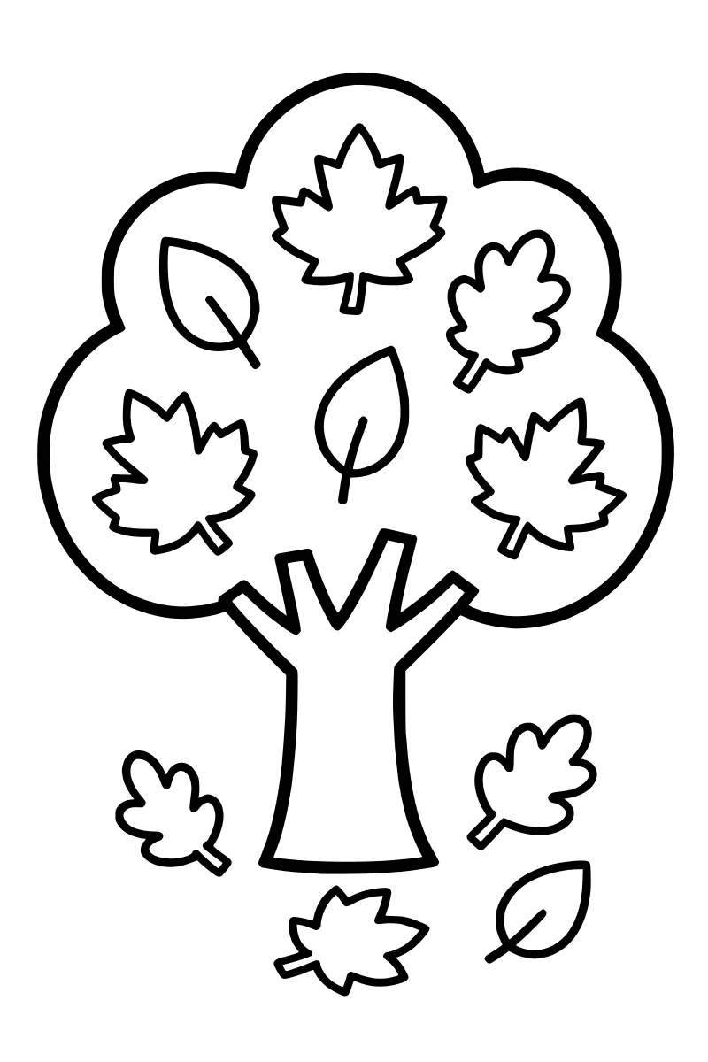 Autumn Tree Coloring Page | Coloring123 · Coloring123