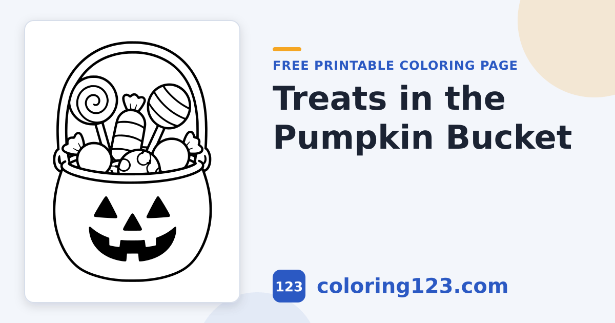 Candy Bucket Coloring Page | Coloring123 · Coloring123