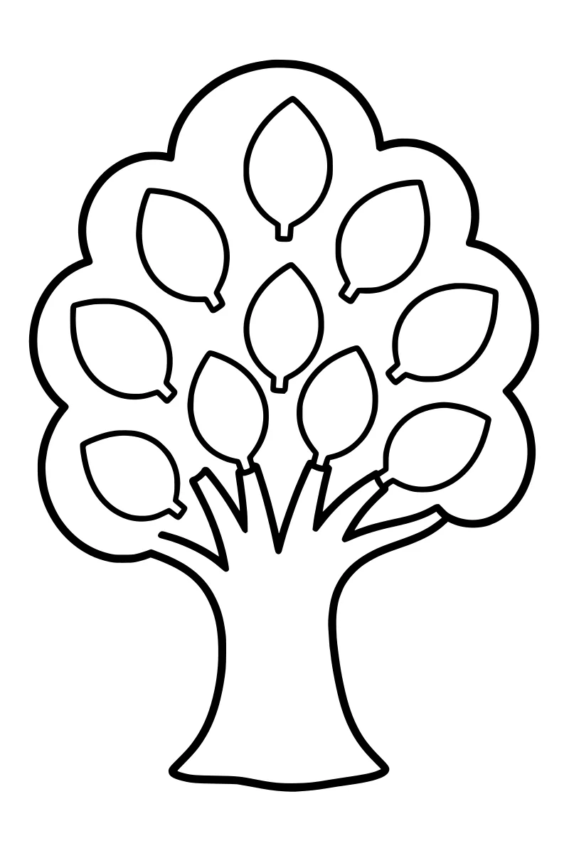 Thankful Tree Coloring Page for Thanksgiving · Coloring123