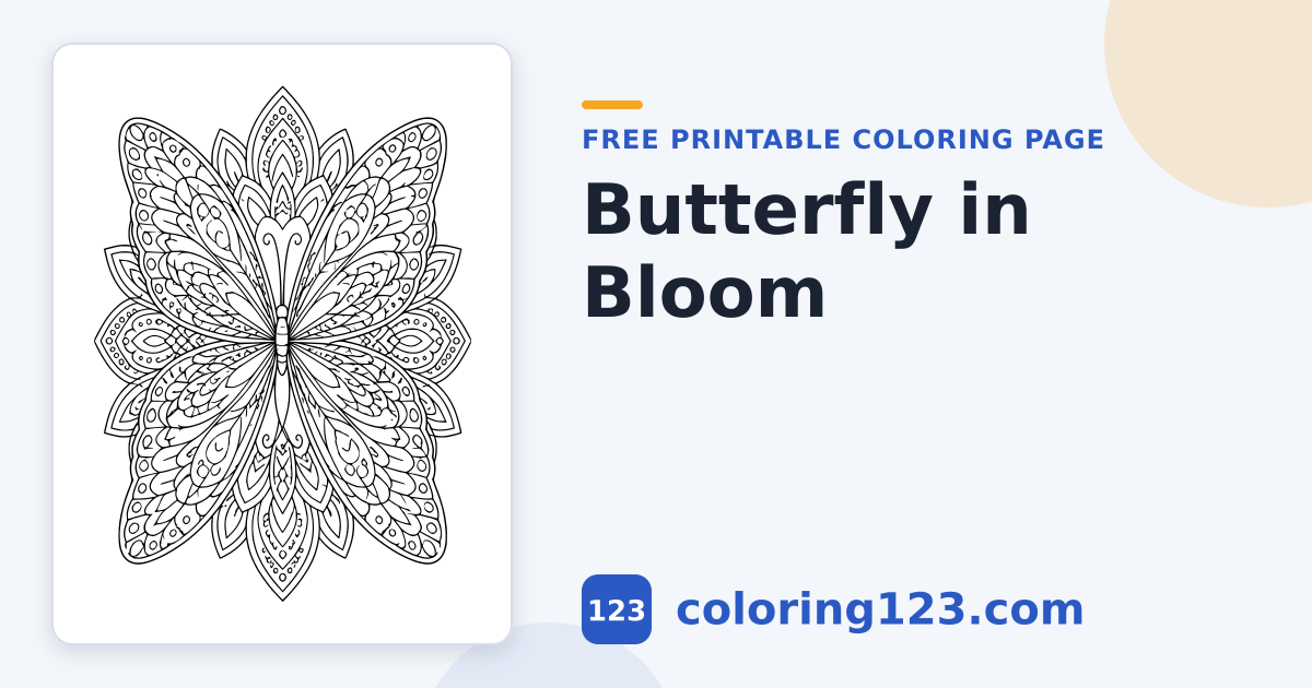 Butterfly Wing Mandala Coloring Page · Coloring123